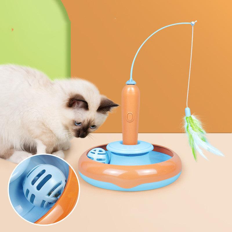 2 In 1 Turntable Feather Cat Toy - Image 2
