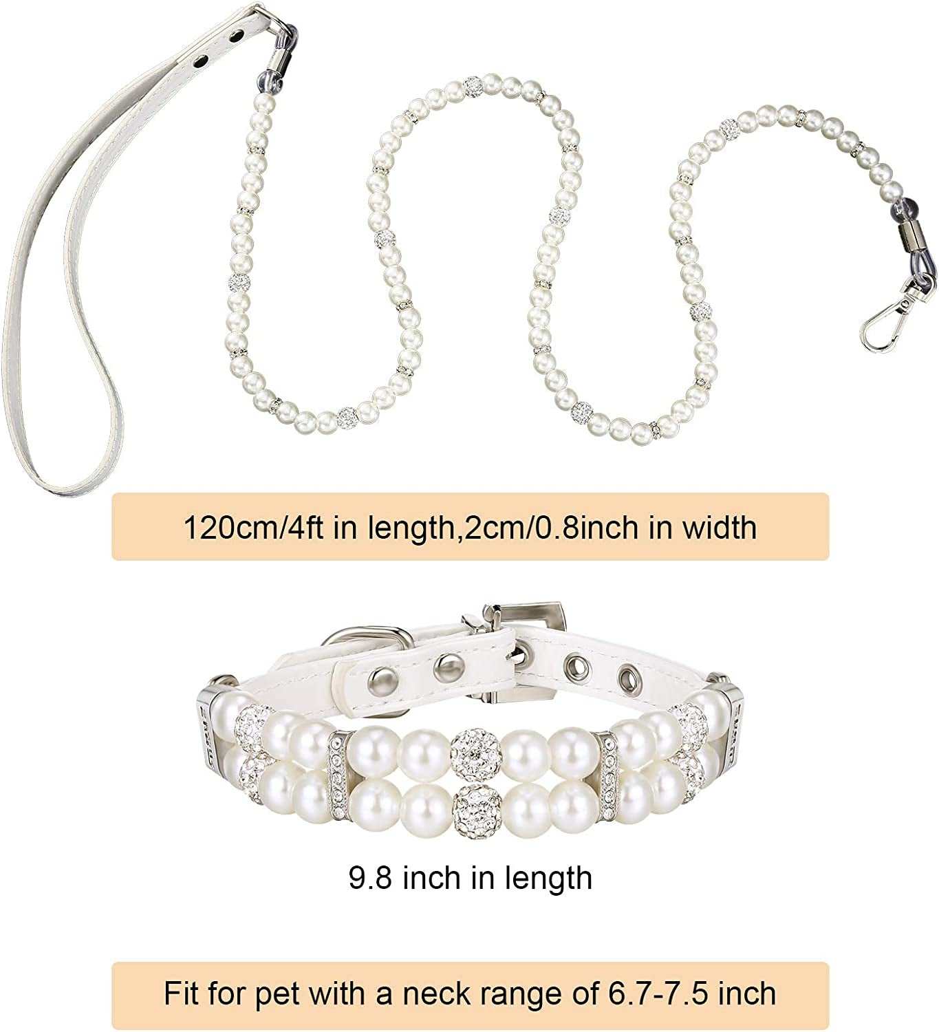 2 Pcs Pearl Collar and Leash for Dogs - Image 5