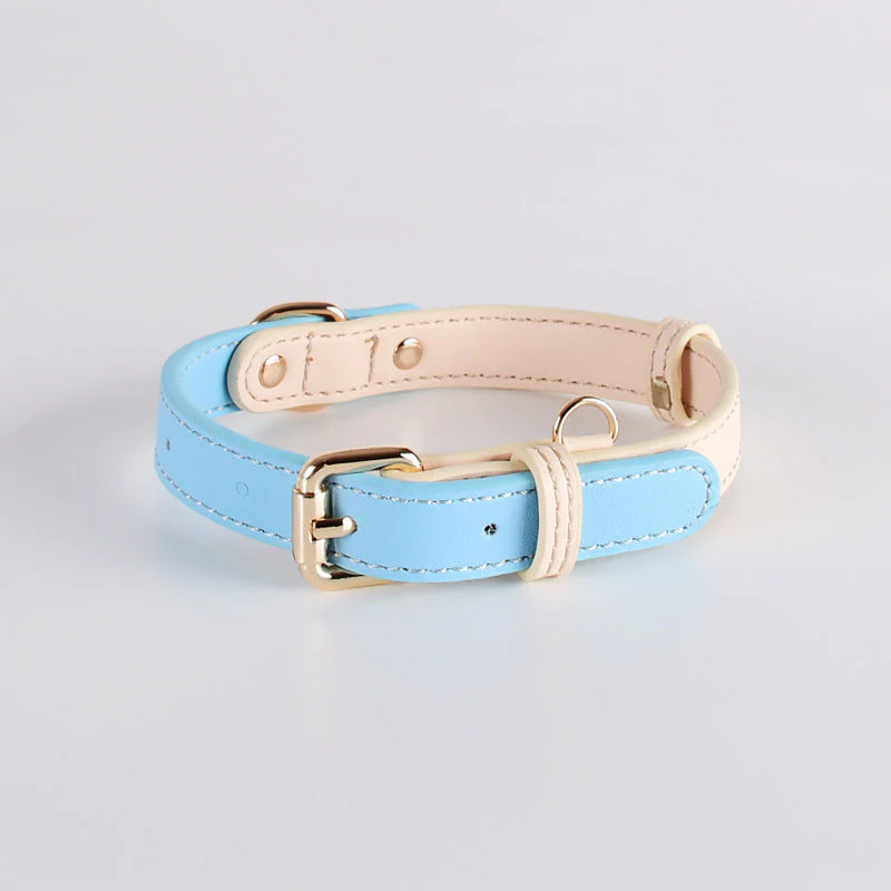 2-Tone Leather Dog Collar – Adjustable & Stylish Pet Walking Accessories - Image 2