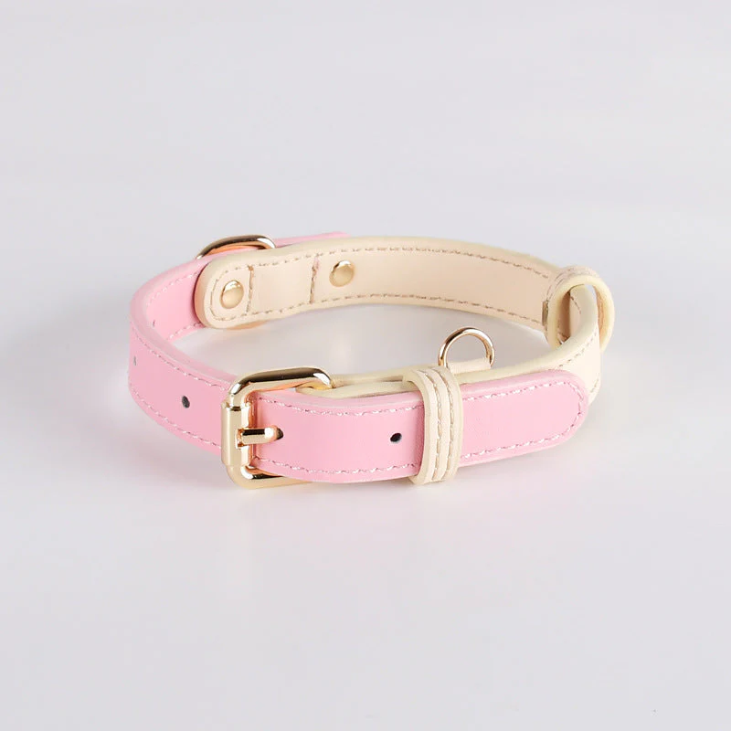 2-Tone Leather Dog Collar – Adjustable & Stylish Pet Walking Accessories - Image 3