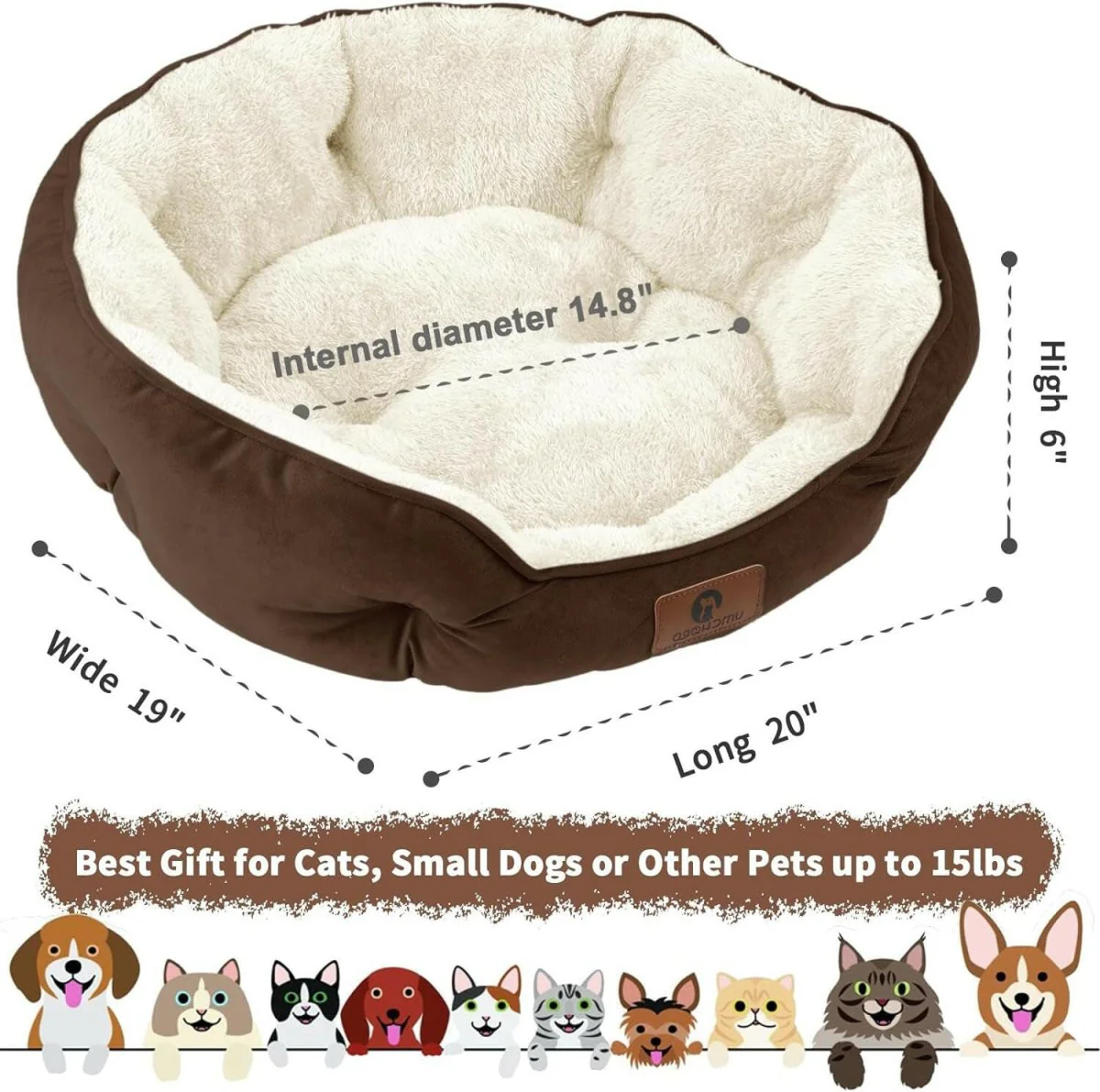 20-Inch Pet Bed: Perfect for Puppies & Kittens - Image 3