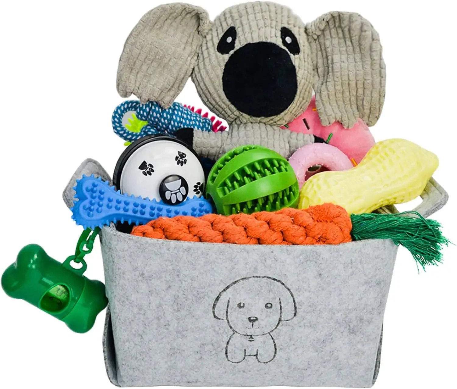 20-Piece Puppy Teething Chew Toy Set with Basket for Small & Medium Dogs - Image 6