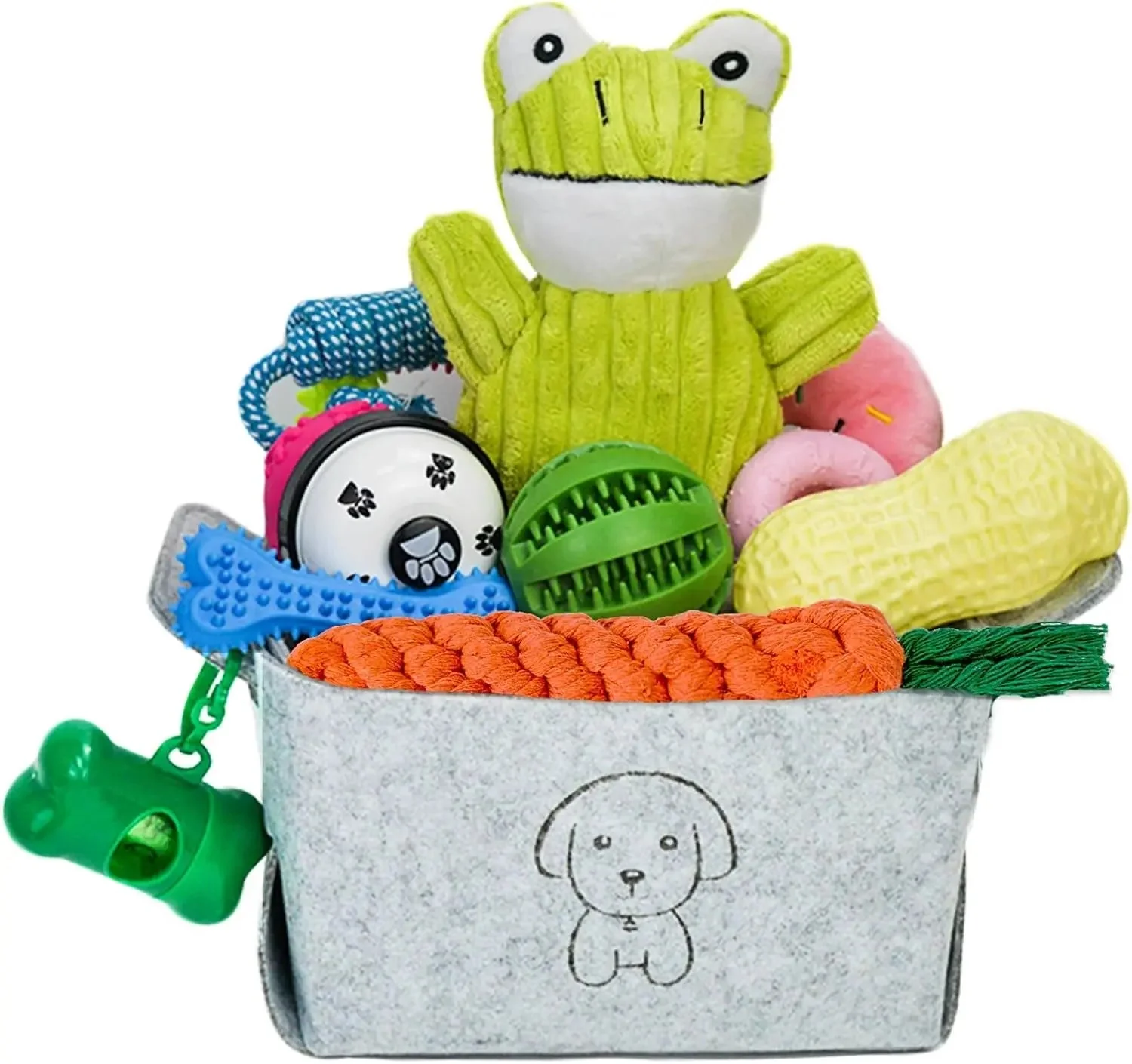 20-Piece Puppy Teething Chew Toy Set with Basket for Small & Medium Dogs - Image 7