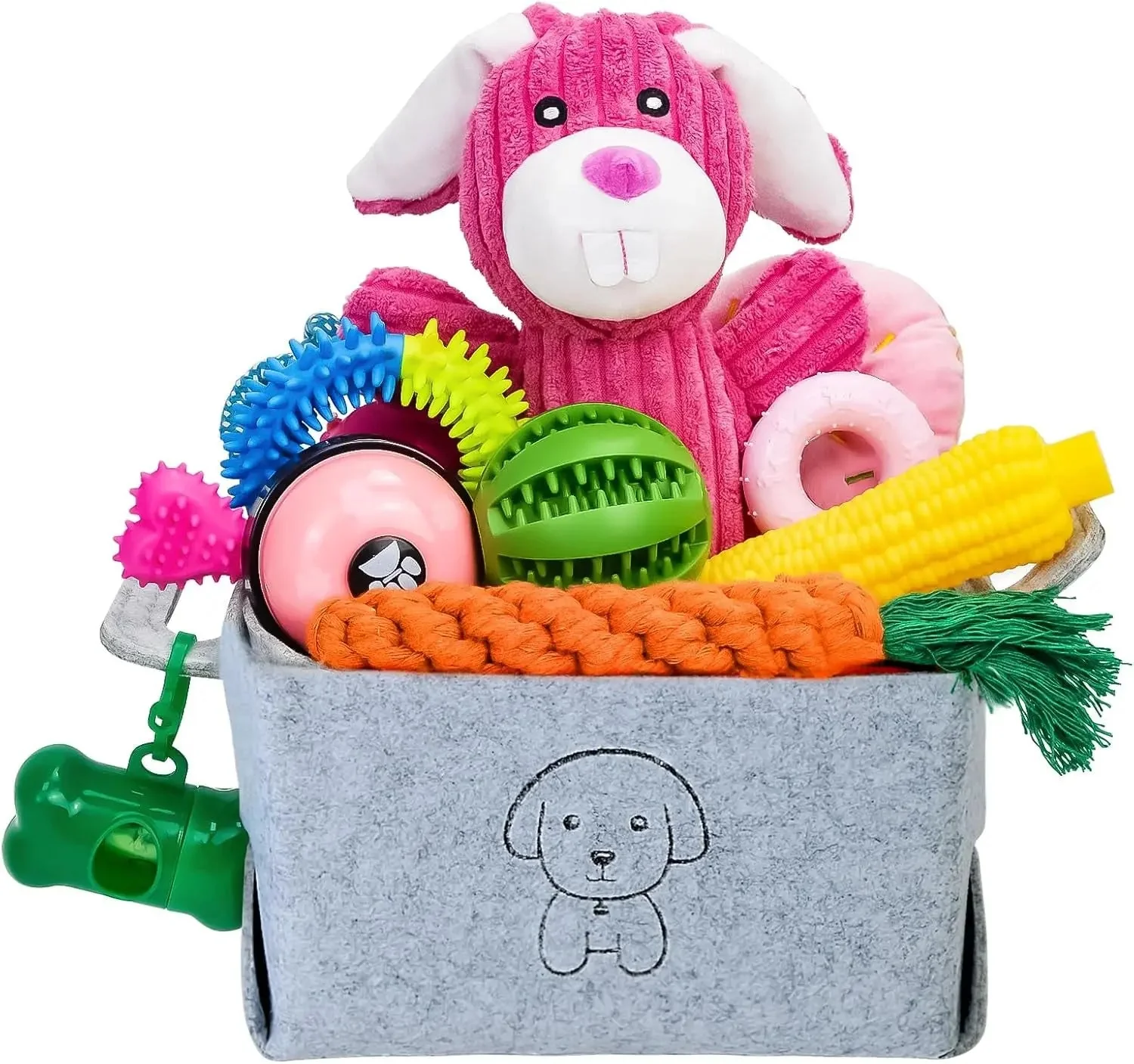 20-Piece Puppy Teething Chew Toy Set with Basket for Small & Medium Dogs - Image 8