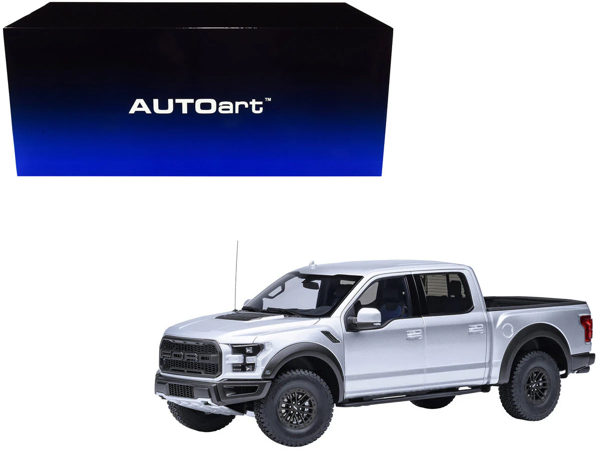 2019 Ford F-150 Raptor Pickup Truck Ingot Silver 1/18 Model Car by Autoart - Image 5