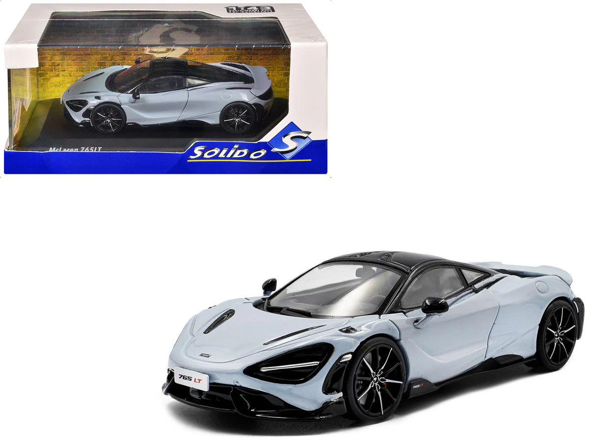 2020 McLaren 765LT Ceramic Gray with Black Top 1/43 Diecast Model Car by Solido - Image 5