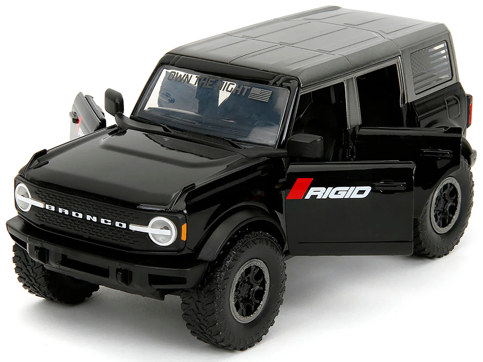 2021 Ford Bronco Badlands Black "Rigid" with Extra Wheels "Just Trucks" Series 1/24 Diecast Model Car by Jada - Image 3