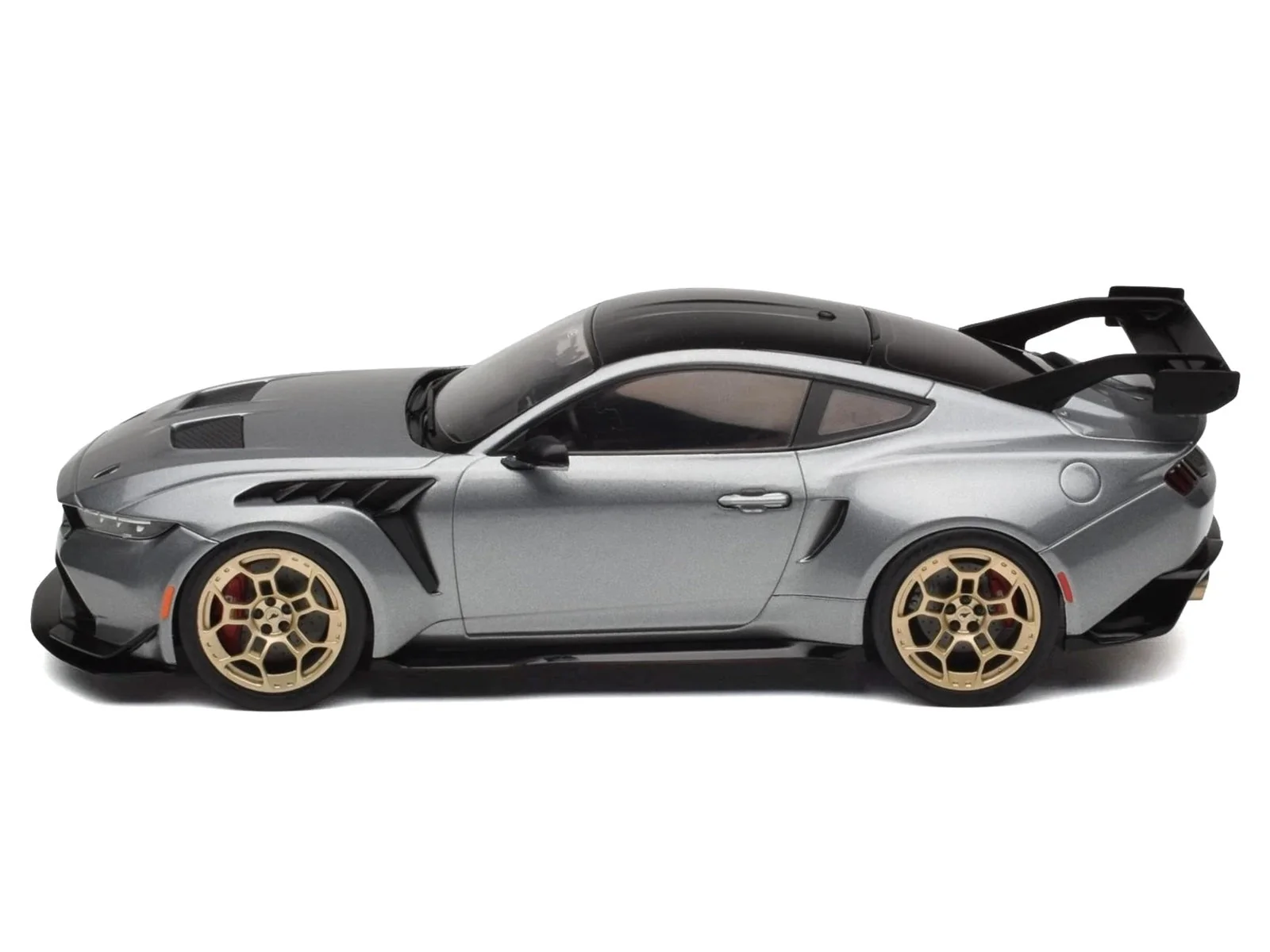 2025 Ford Mustang GTD Gray Metallic with Black Top "Limited Edition" Series 1/18 Diecast Model Car by IXO Models - Image 2