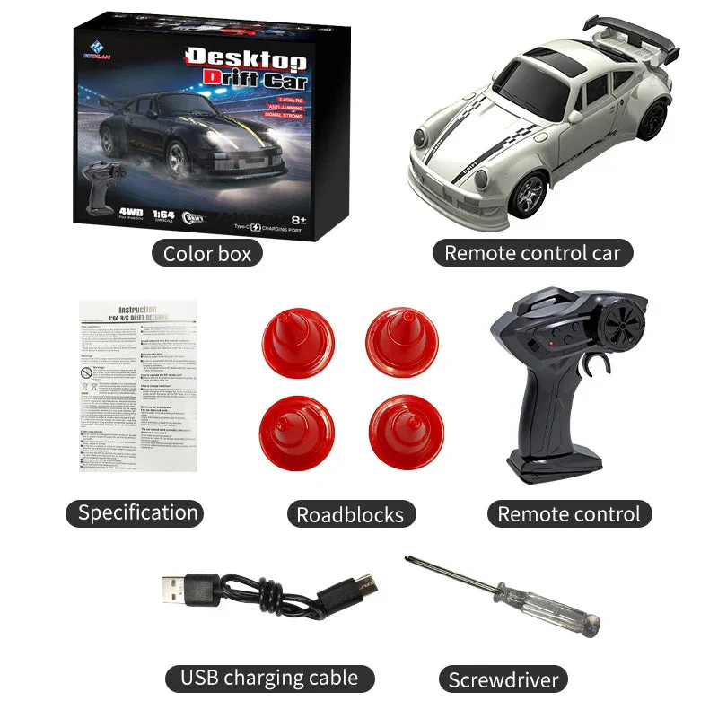 2025 New Kf20 1:64 Drift Rc Car Four-wheel remote-controlled racing car Full proportions Desk Competition Toy Boys Ideal gifts. - Image 8