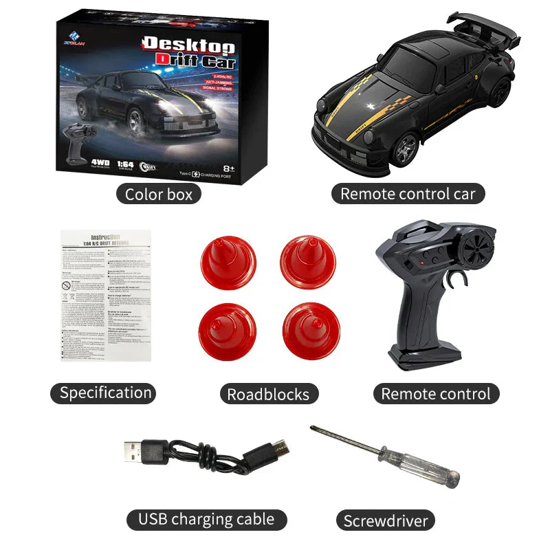 2025 New Kf20 1:64 Drift Rc Car Four-wheel remote-controlled racing car Full proportions Desk Competition Toy Boys Ideal gifts. - Image 9
