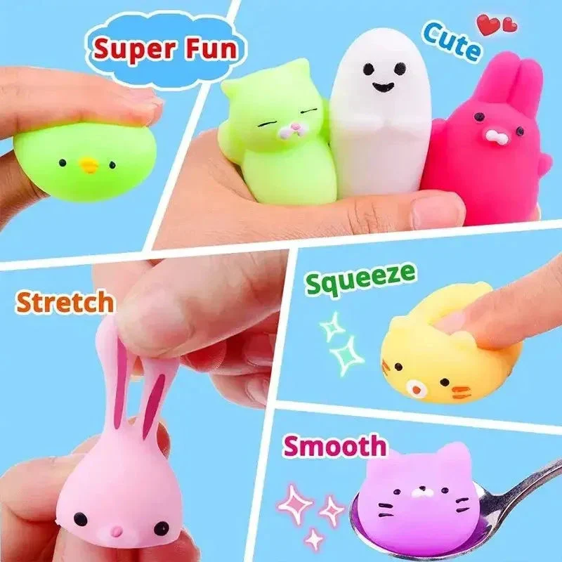 20PCS Cute Animal Squishy Toys – Soft Rubber Stress Relief Gifts - Image 2