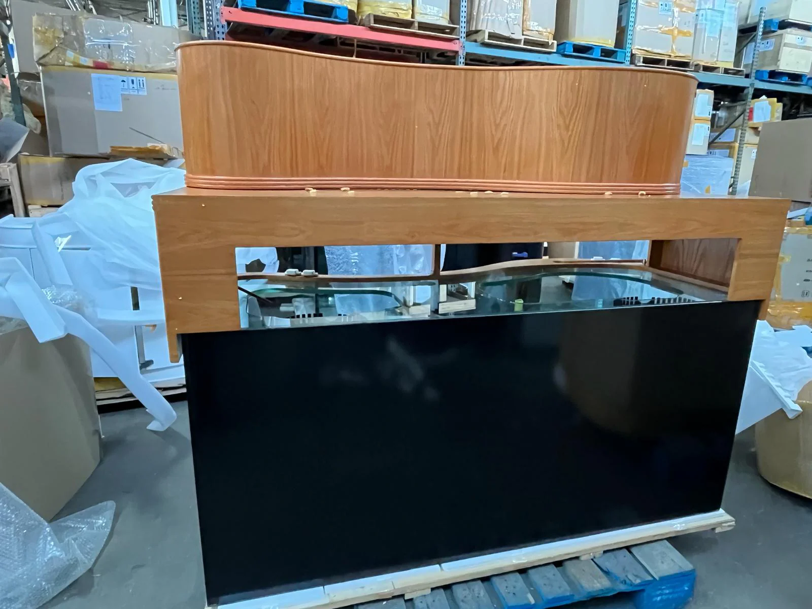 210g Glass Wave Reef-Ready Aquarium Set in Golden Oak - Image 7