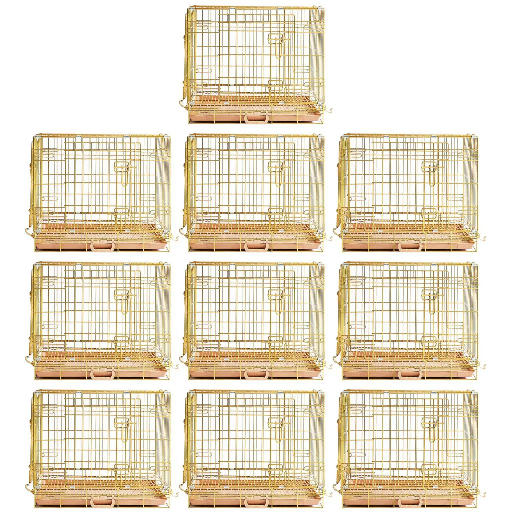 24-42" Collapsible Copper Gold Dog Crate GLD24-42 - Image 18