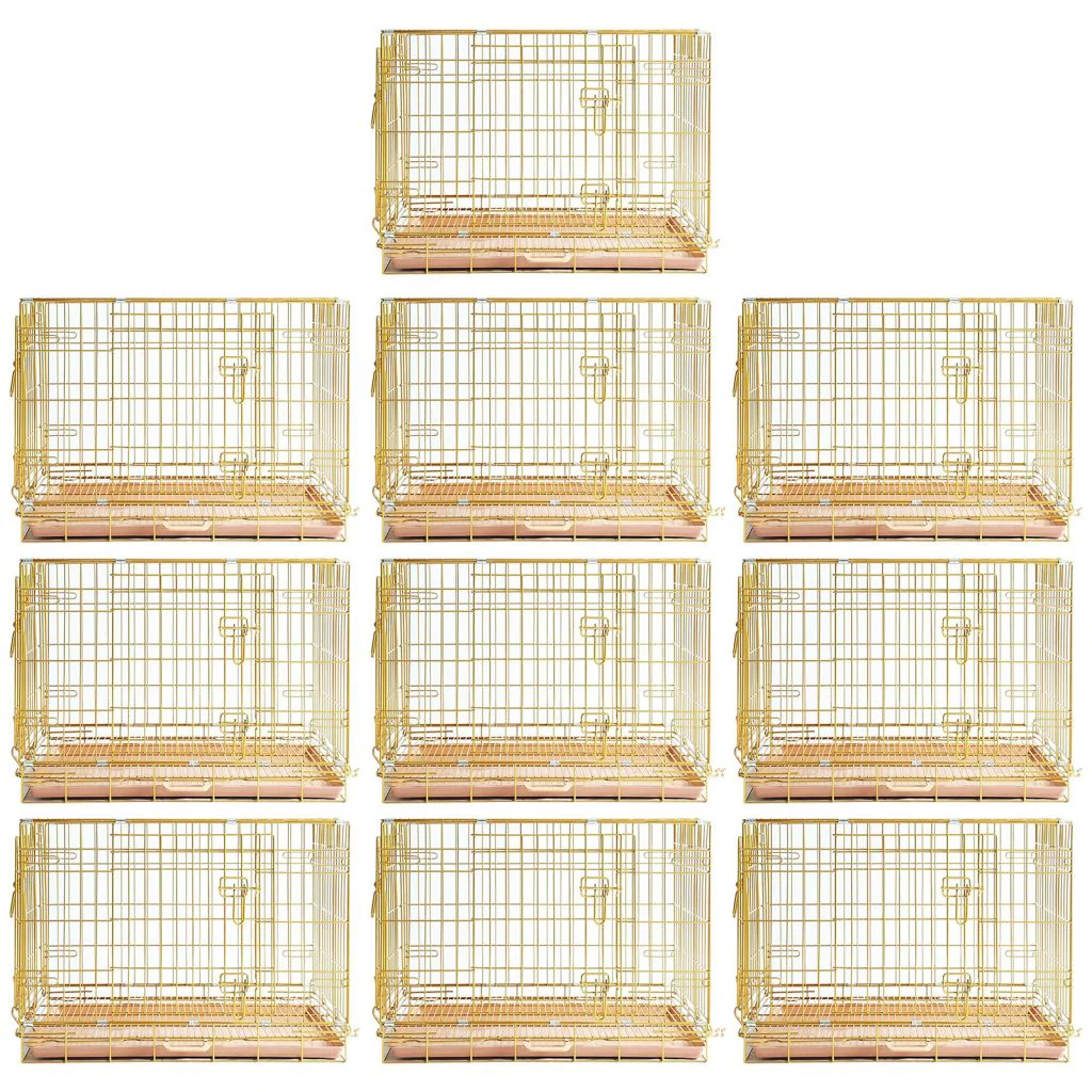 24-42" Collapsible Copper Gold Dog Crate GLD24-42 - Image 24