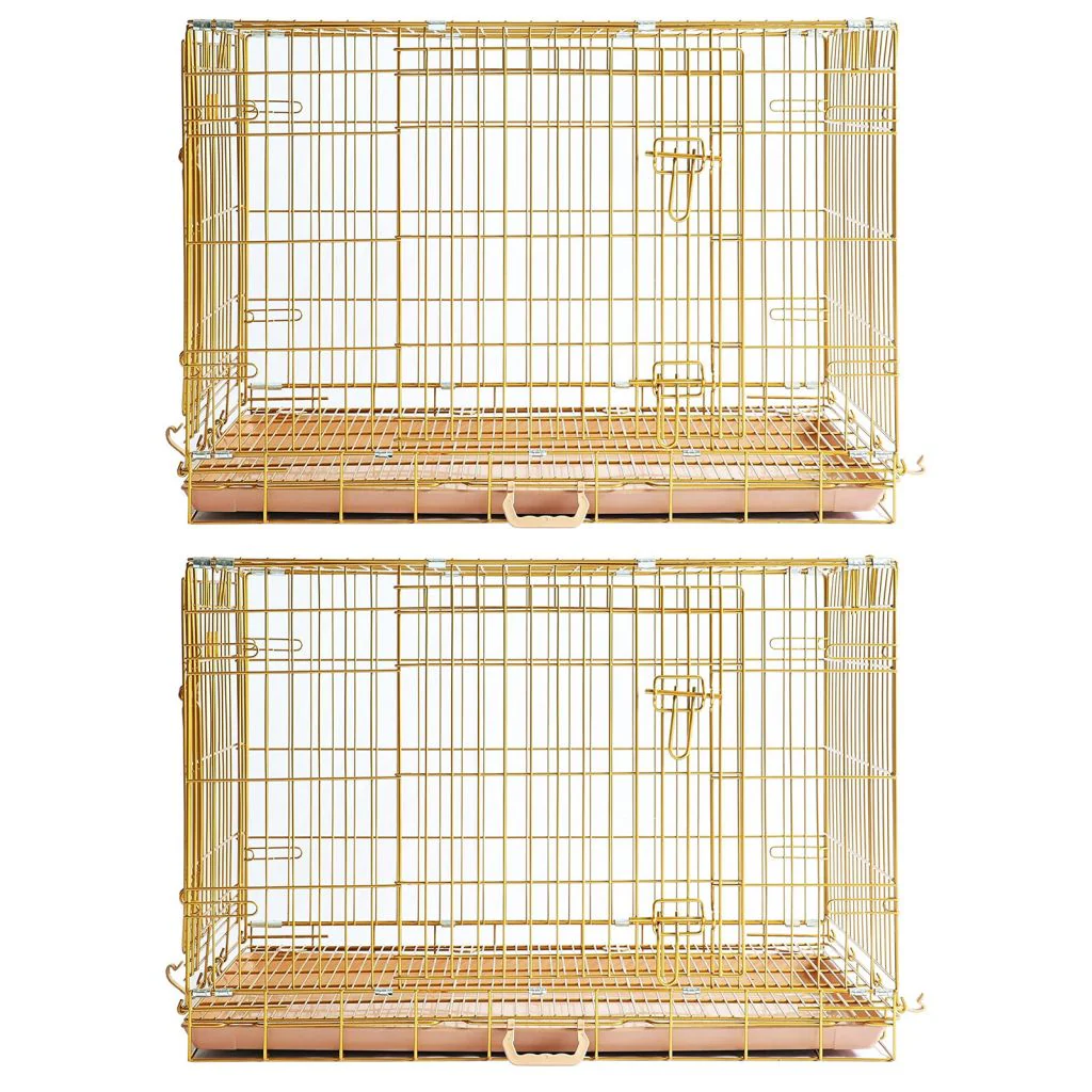 24-42" Collapsible Copper Gold Dog Crate GLD24-42 - Image 25