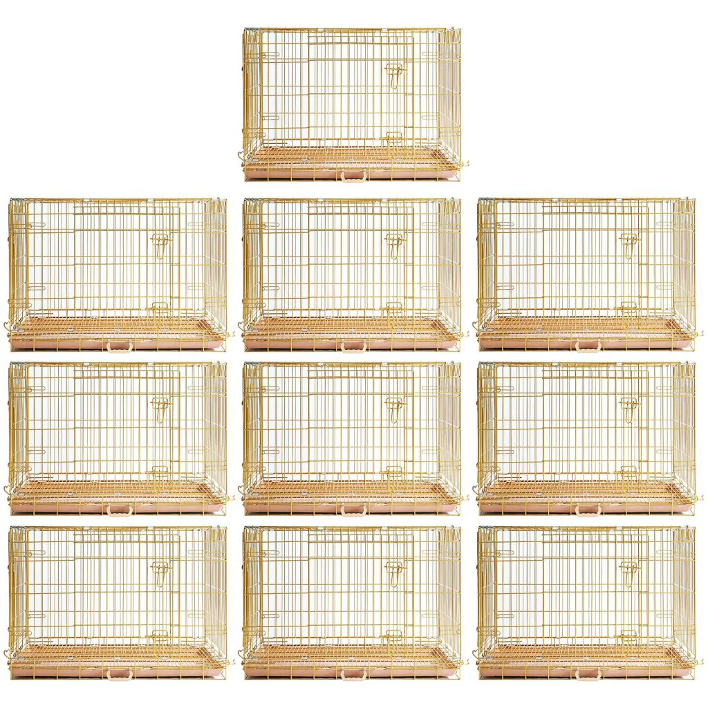 24-42" Collapsible Copper Gold Dog Crate GLD24-42 - Image 30