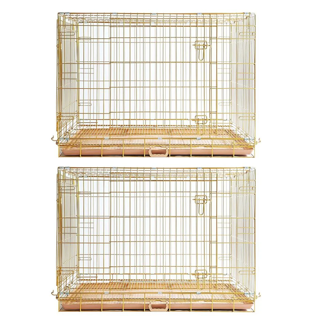 24-42" Collapsible Copper Gold Dog Crate GLD24-42 - Image 31