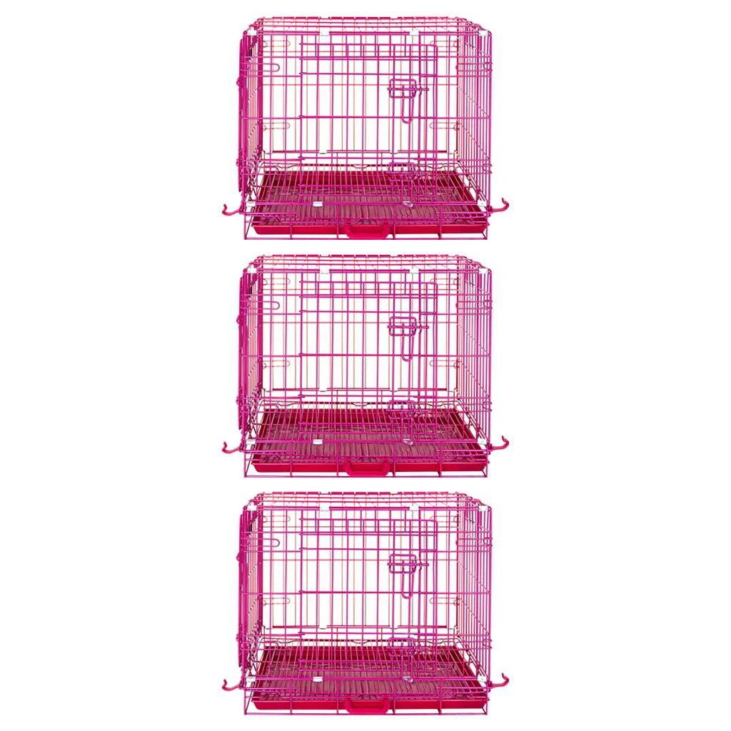 24-42" Collapsible Pink Dog Crate RED24-42 - Image 18