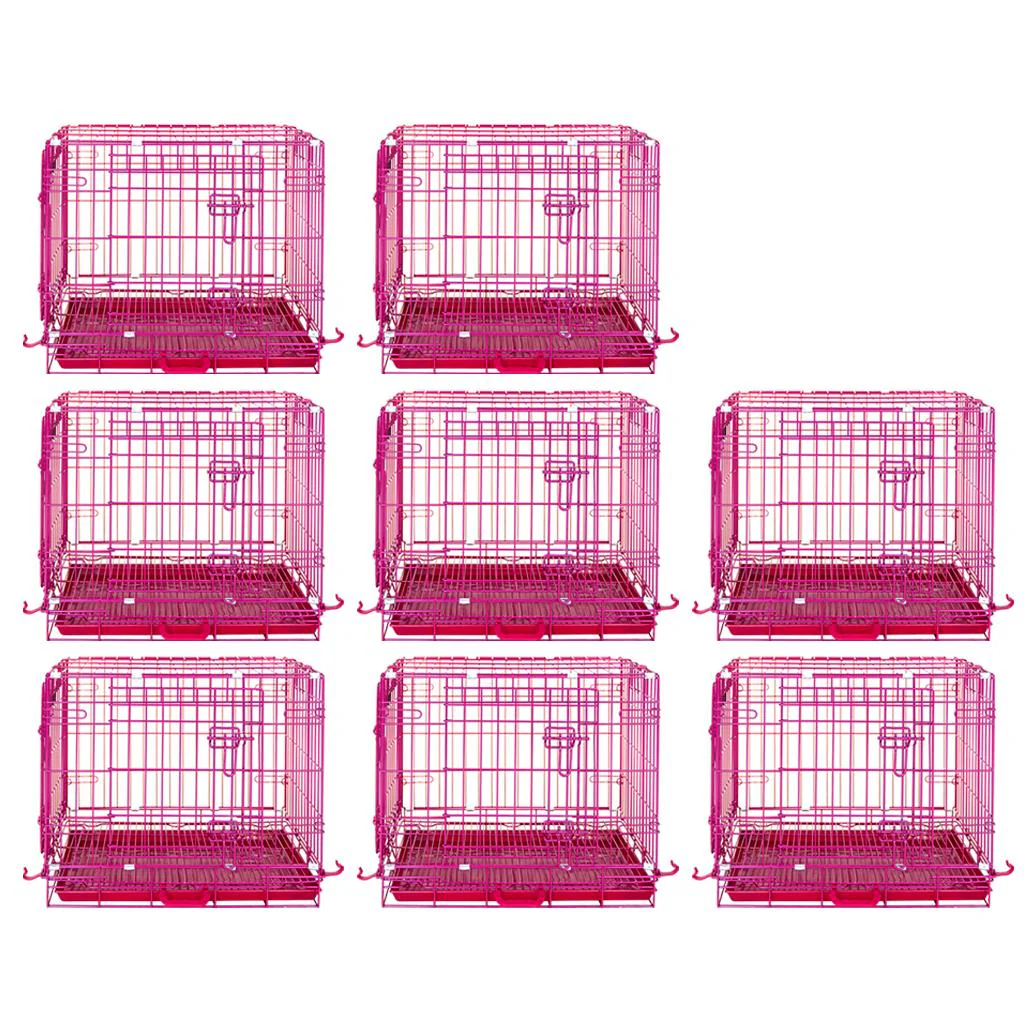 24-42" Collapsible Pink Dog Crate RED24-42 - Image 21