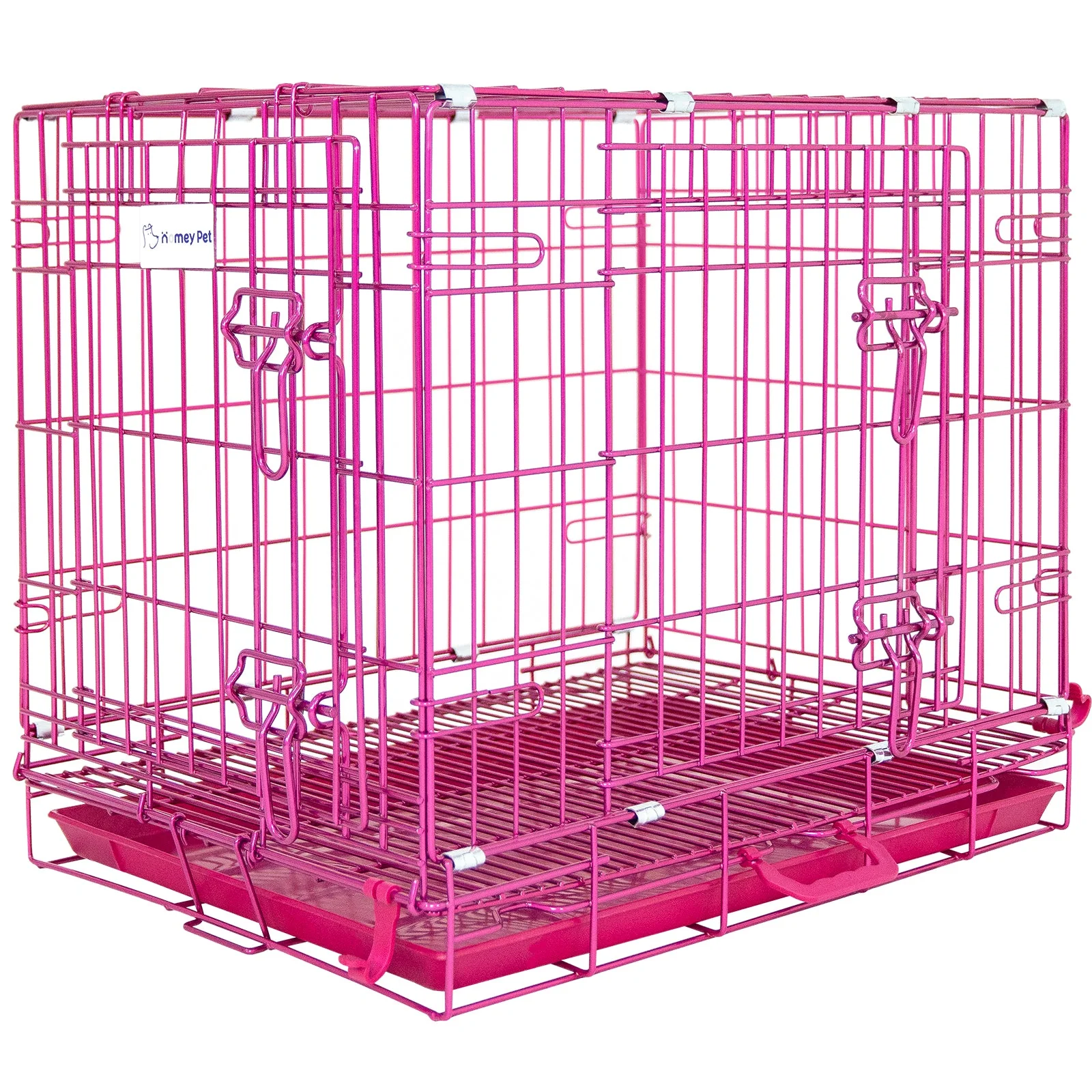 24-42" Collapsible Pink Dog Crate RED24-42 - Image 23