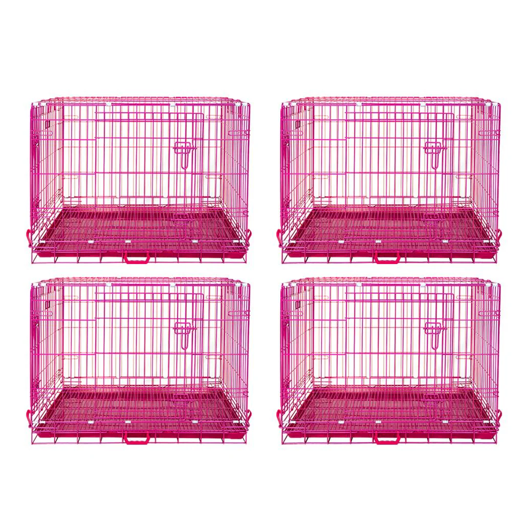 24-42" Collapsible Pink Dog Crate RED24-42 - Image 27