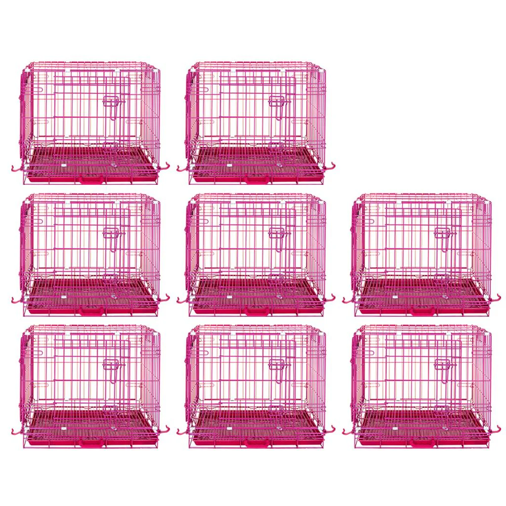 24-42" Collapsible Pink Dog Crate RED24-42 - Image 42