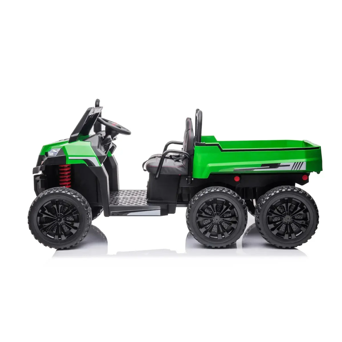 24V 6 Wheeler Freddo Tractor Trailer 2 Seater Ride-on with Dump Cart and Parental Remote - Image 3