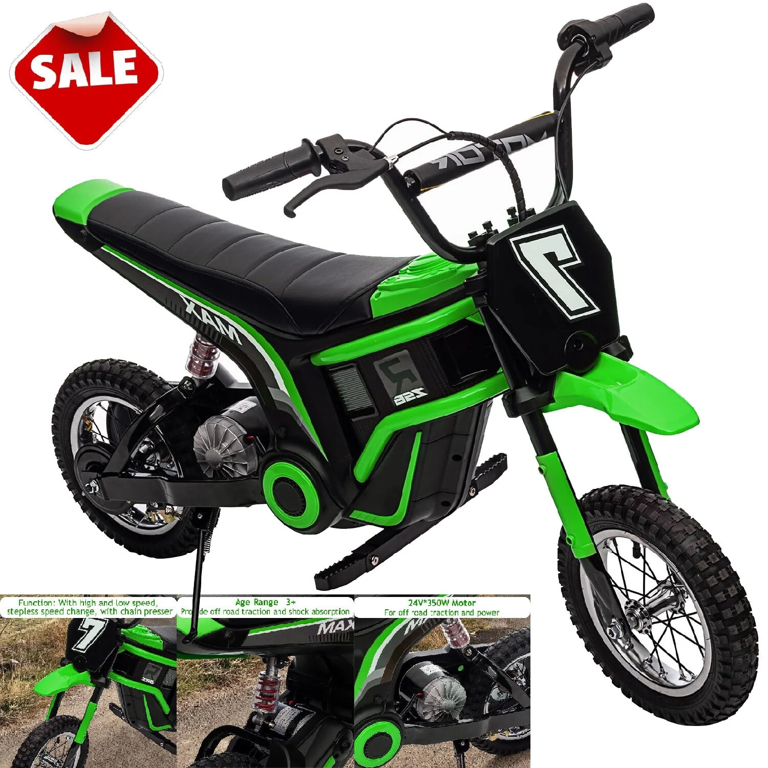24V Electric Ride-On Kids Dirt Bike Motocross Motorcycle - Image 13