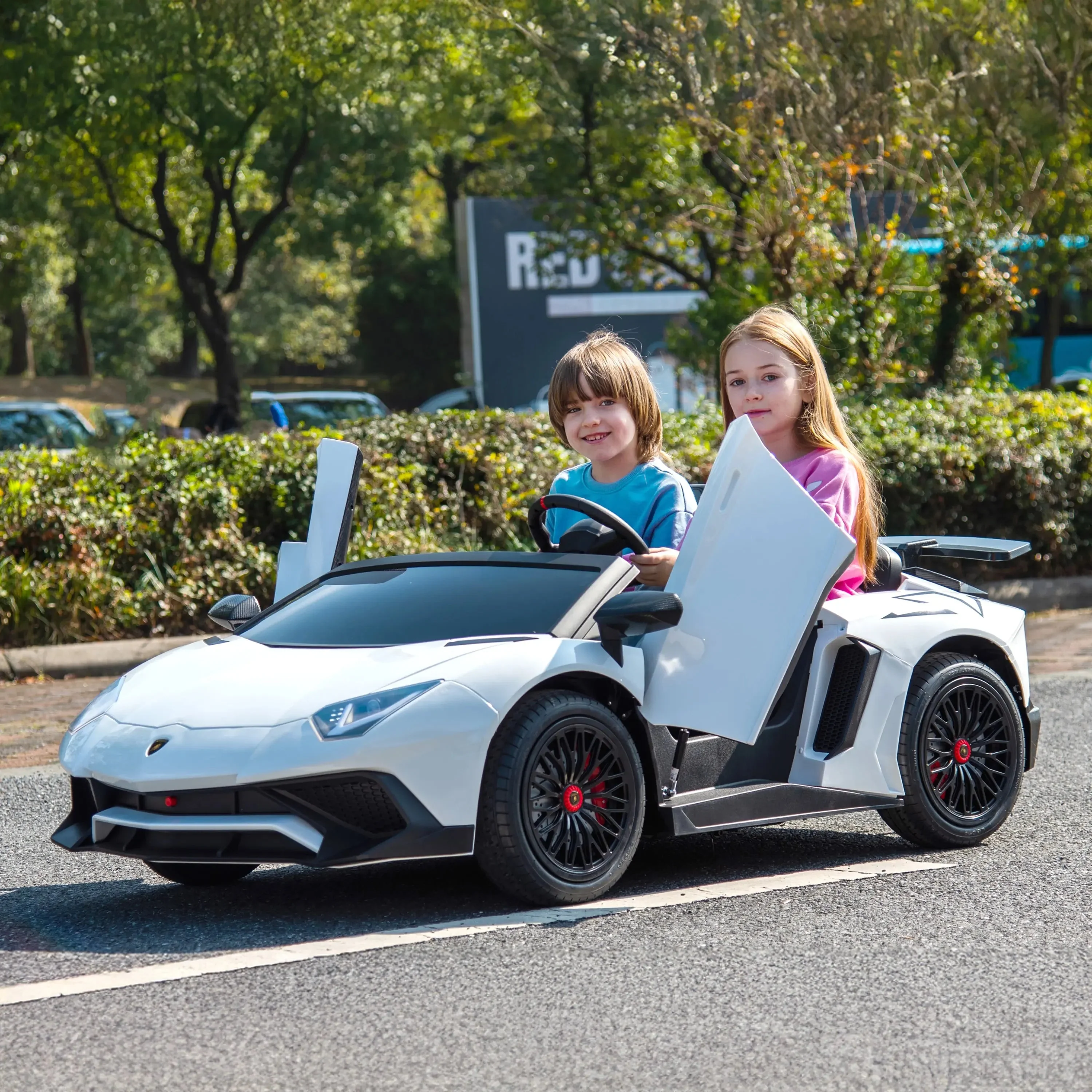 24V Lamborghini Aventador 2 Seater Ride On Car for Kids: Advanced Brushless Motor & Differential for High-Octane Fun - Image 57