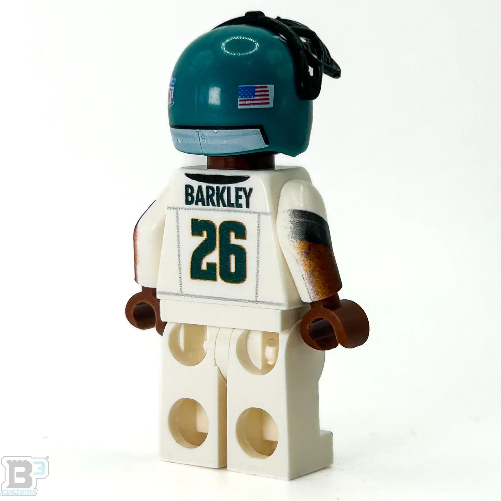 #26 RB Barkley Eagles Football Player Minifig made using LEGO parts - B3 Customs - Image 2