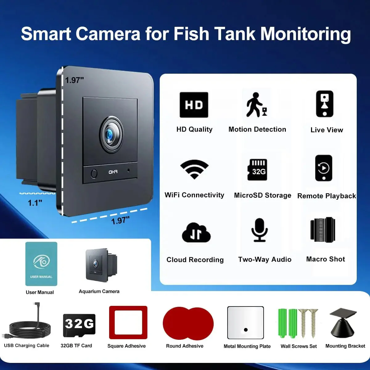 2K HD Aquarium & Terrarium Camera w/ Night Vision, Audio & 32GB Card - Image 4
