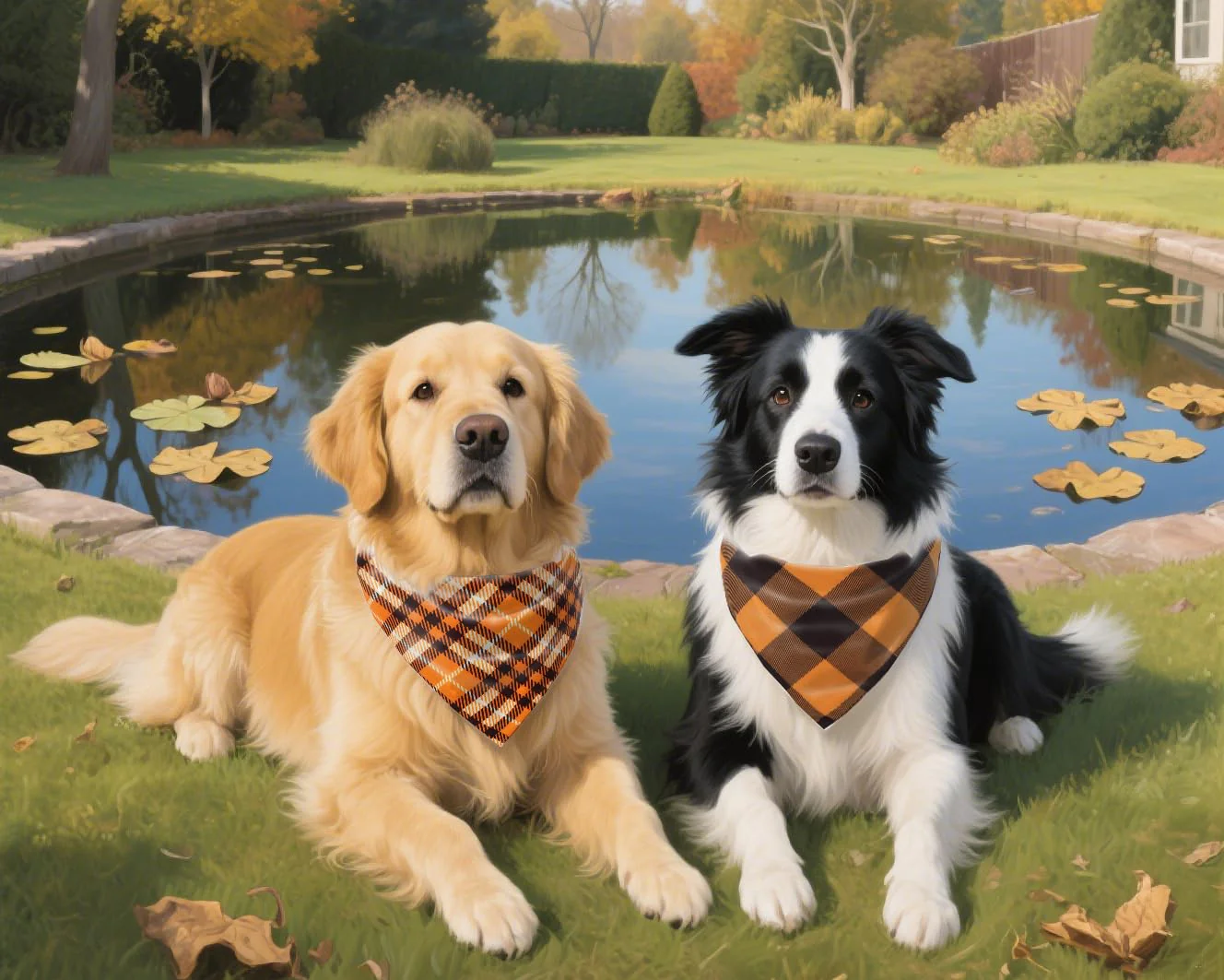 2PCS Christmas Dog Bandanas – Red and Green Plaid with Tassels - Image 29