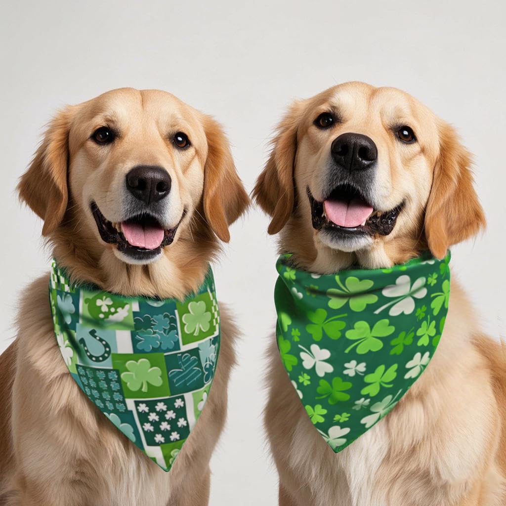 2PCS Christmas Dog Bandanas – Red and Green Plaid with Tassels - Image 36