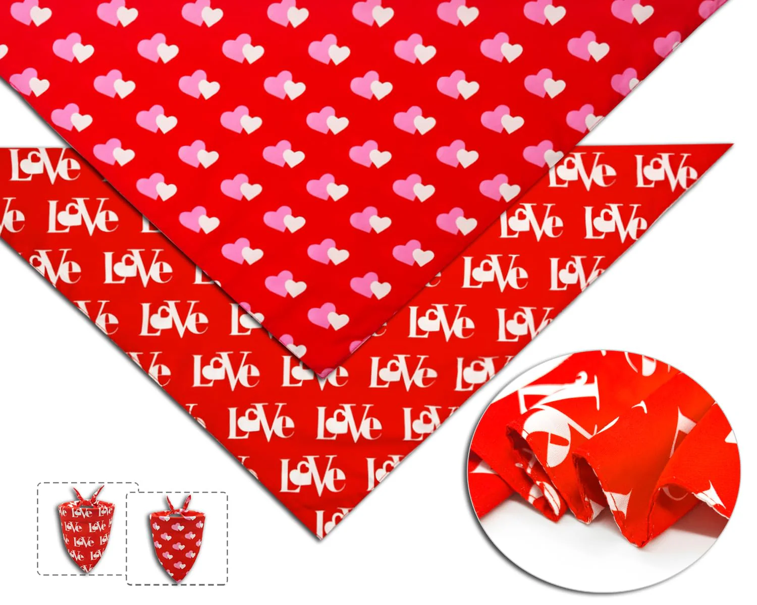 2PCS Christmas Dog Bandanas – Red and Green Plaid with Tassels - Image 39