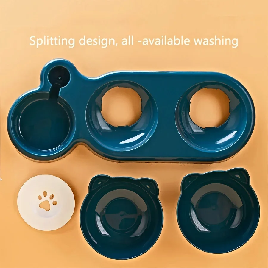 3-in-1 Cat Food & Water Bowl Set with Gravity Water Feeder - Image 7