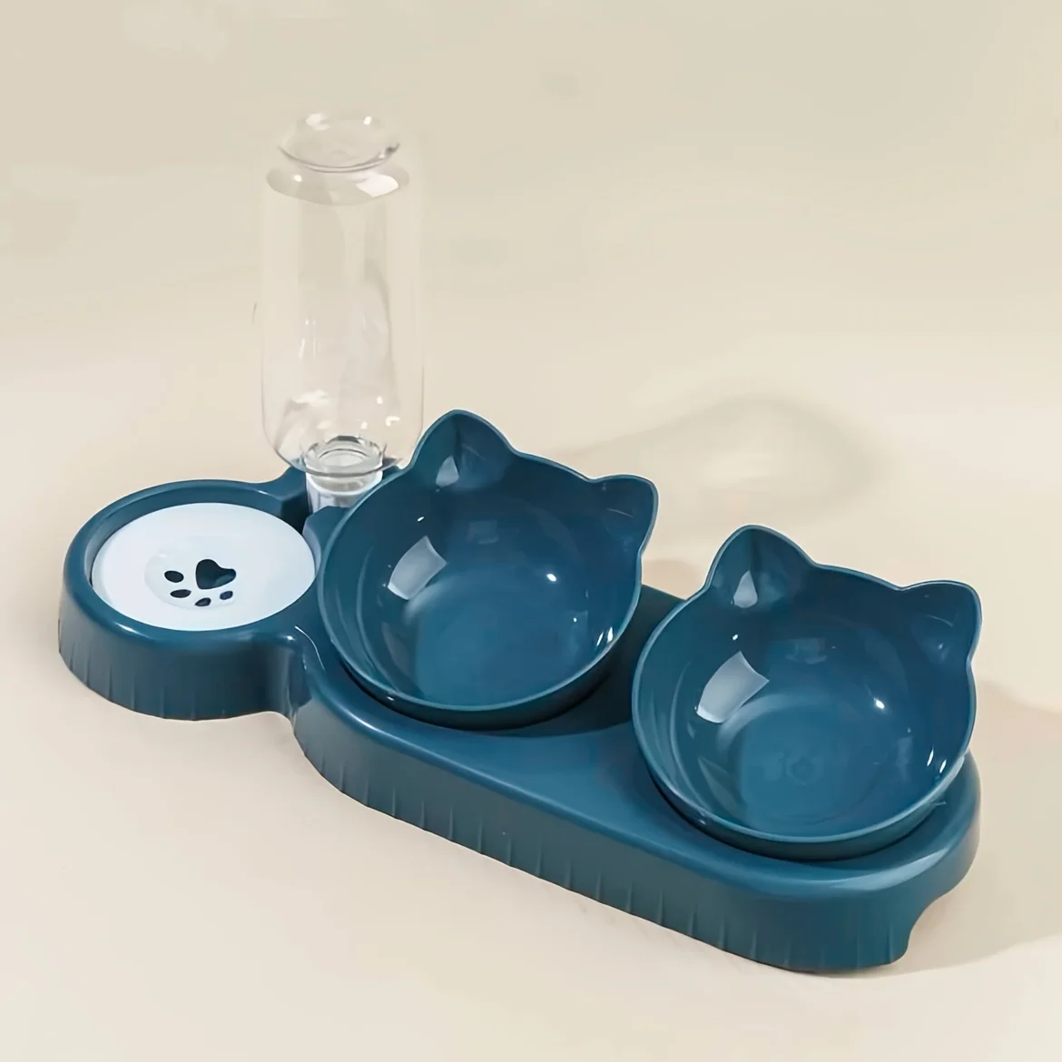 3-in-1 Cat Food & Water Bowl Set with Gravity Water Feeder - Image 8