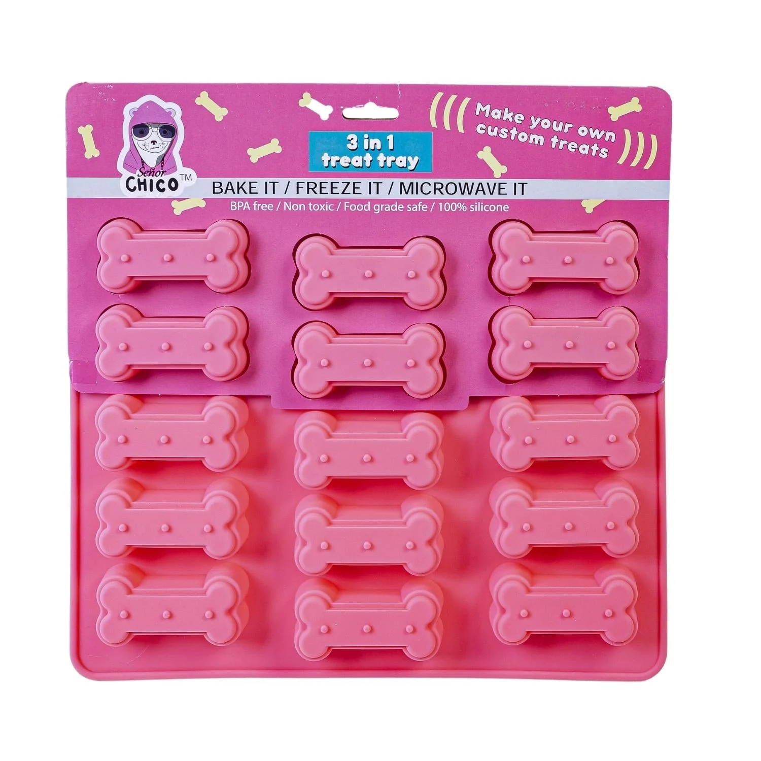 3-in-1 Dog Bone Silicone Treat Baking Tray for Healthy, Homemade Dog Treats and More - Image 5