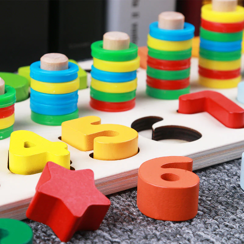 3 in 1 Early Educational Geometry Number Matching Montessori Wooden Toys - Image 5