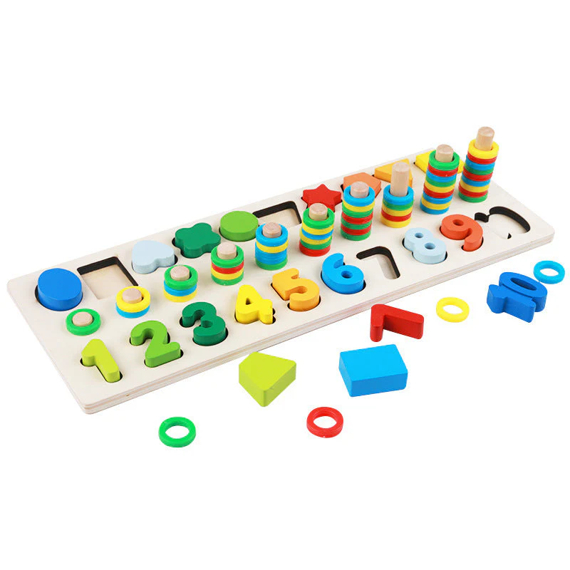 3 in 1 Early Educational Geometry Number Matching Montessori Wooden Toys - Image 6