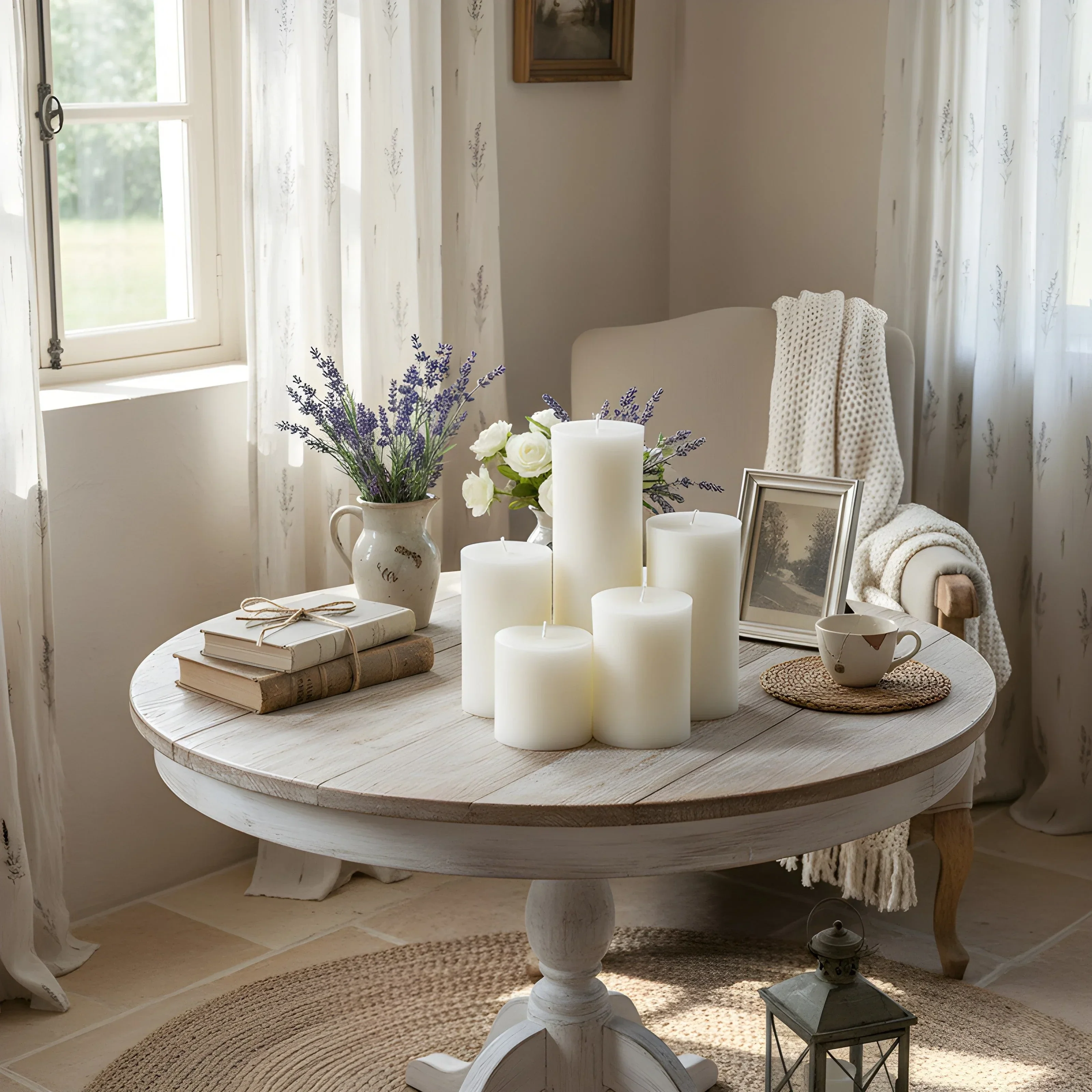 3 Inch White Beeswax Pillar Candles - Image 5