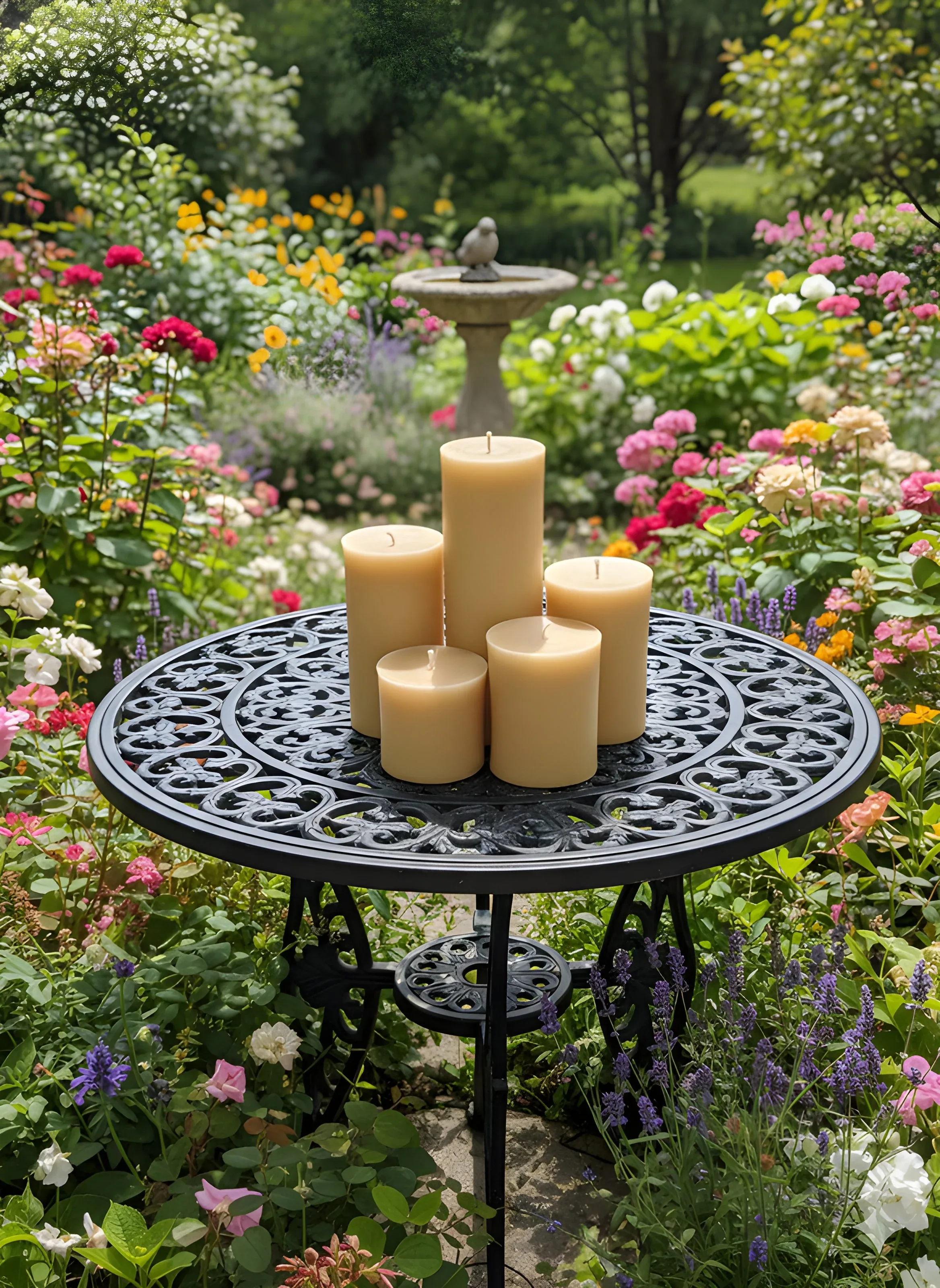 3 Inch Yellow Beeswax Pillar Candles - Image 2