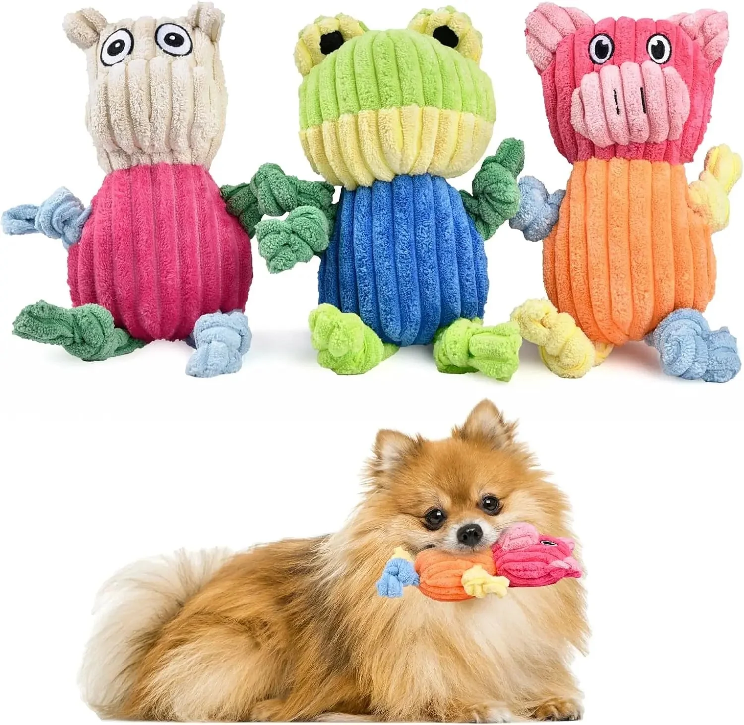 3-Pack Plus Chew Dog Squeaky Toys for Small Medium Large Dogs - Image 6