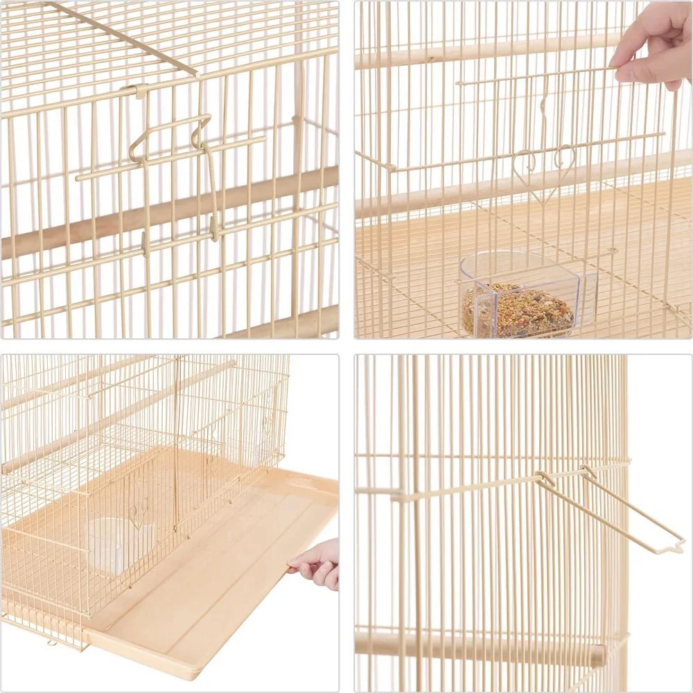 30" Bird Cage with Slide-Out Tray and Wood Perches - Image 2