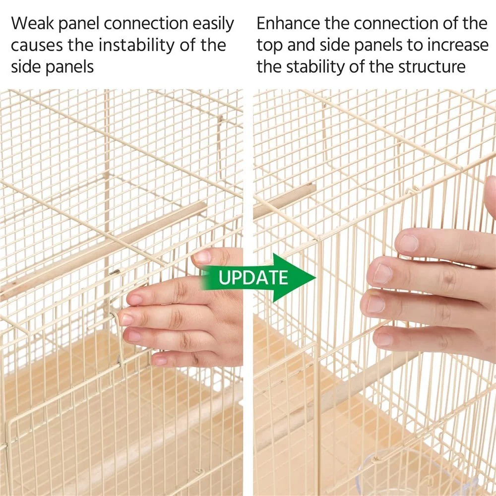30" Bird Cage with Slide-Out Tray and Wood Perches - Image 5