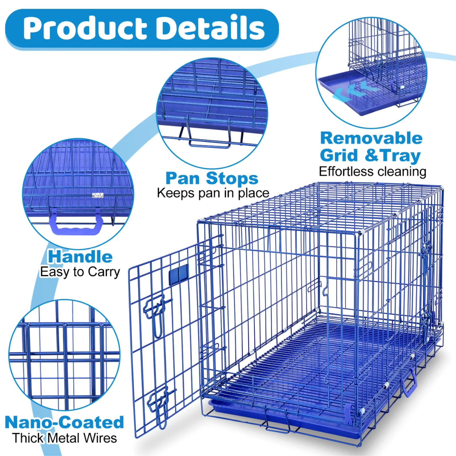 30" Collapsible Blue Dog Crate BLU30 - Image 5
