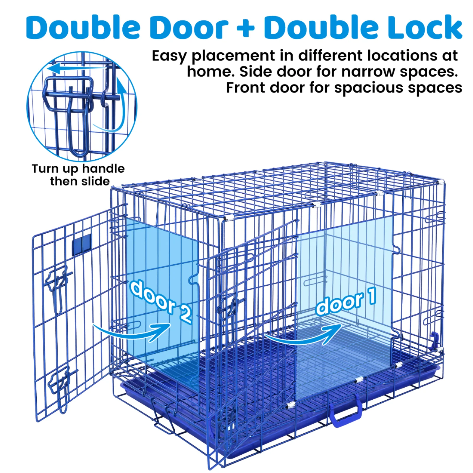 30" Collapsible Blue Dog Crate BLU30 - Image 6
