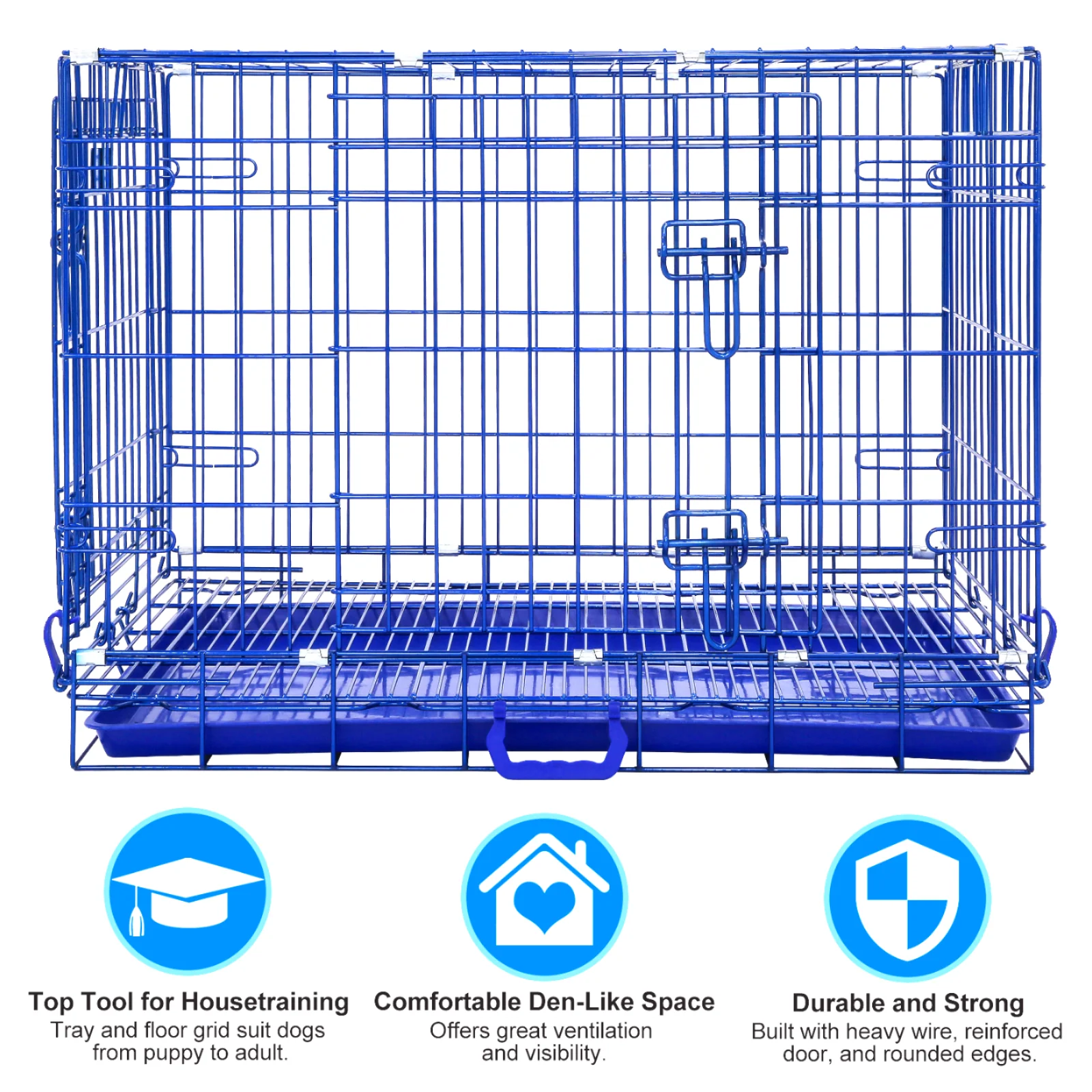 30" Collapsible Blue Dog Crate BLU30 - Image 8