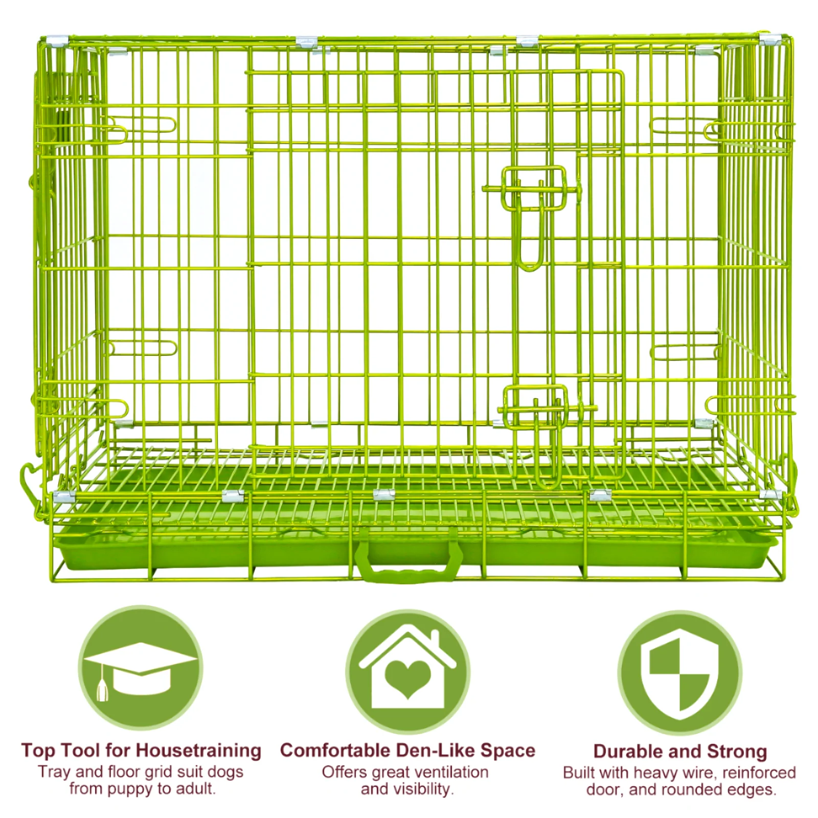 30" Collapsible Green Dog Crate GRN30 - Image 8