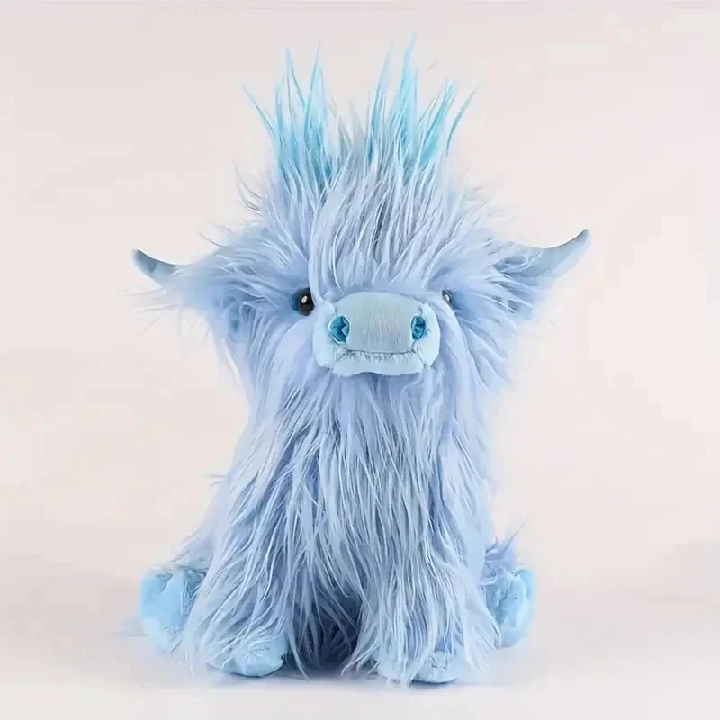 30cm Simulation Kyloe Cream Highland Cow Animal Plush Doll Soft Stuffed Highland Cow Cattlle Plushie Gift for Kids Boys Girls - Image 7