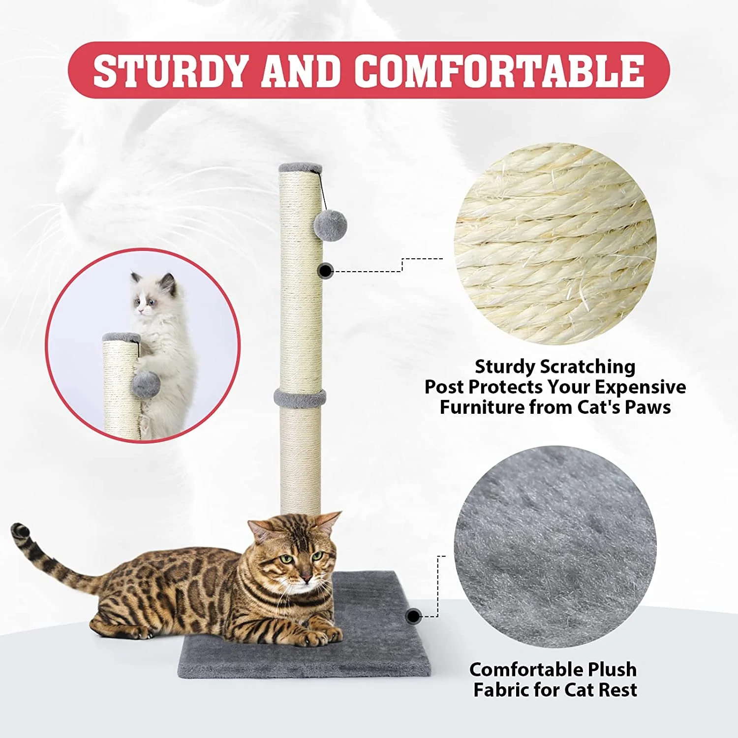 31'' Tall Cat Scratching Post - Image 3